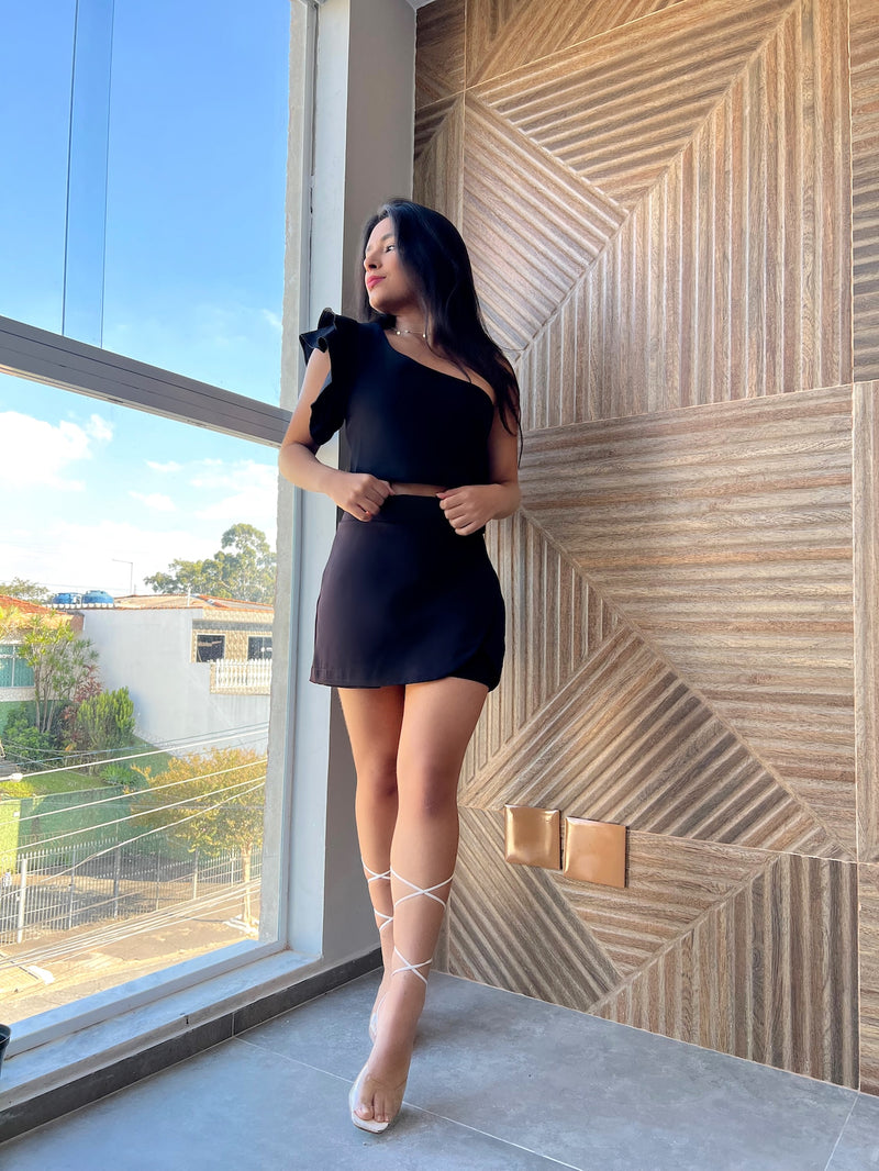 Saia Short Babado Chic