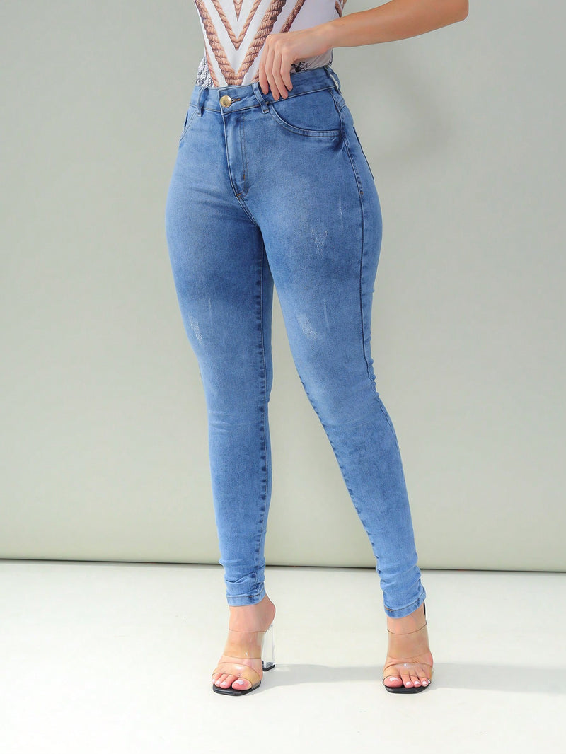 Calça Jeans  SKINY Marmorizada Linha Premium
