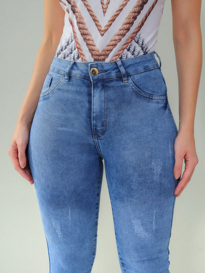 Calça Jeans  SKINY Marmorizada Linha Premium