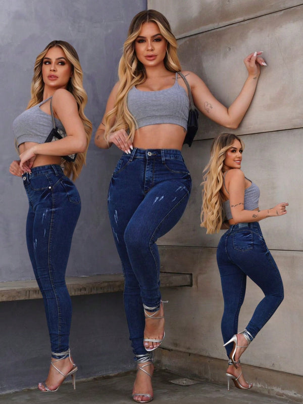 Calça Skinny Beleza  Feminina Cintura Alta Linha Premium