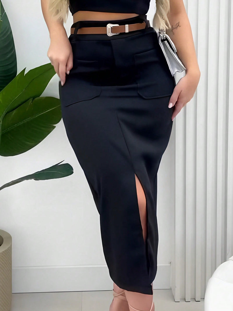 Saia Midi Fashion Alfaiataria