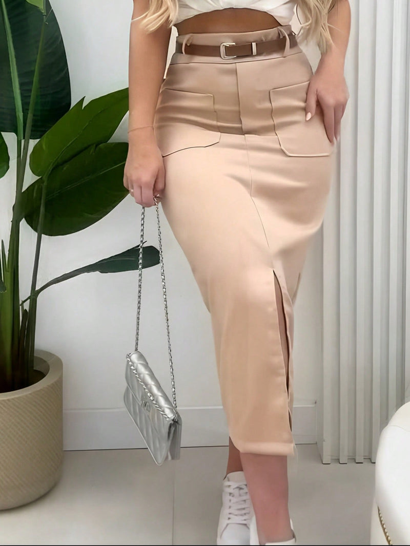 Saia Midi Fashion Alfaiataria