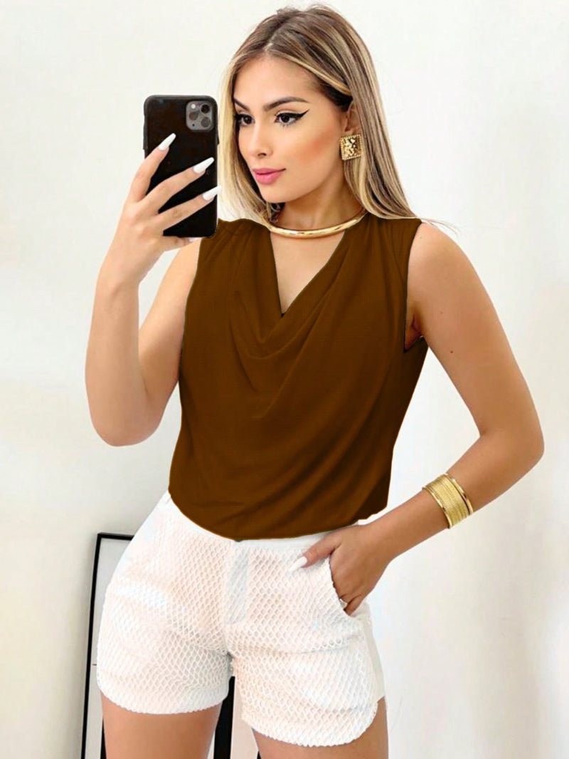 Blusa Regata Gola Boba Manga Elegante