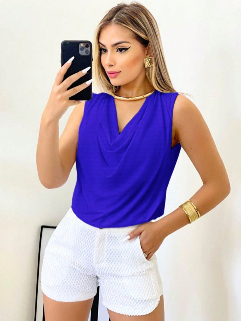 Blusa Regata Gola Boba Manga Elegante
