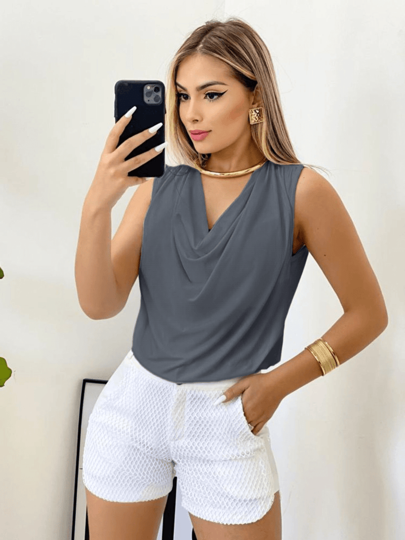 Blusa Regata Gola Boba Manga Elegante