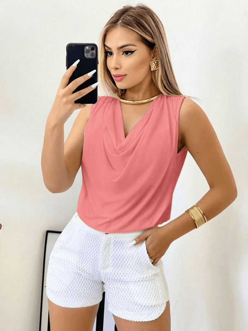 Blusa Regata Gola Boba Manga Elegante