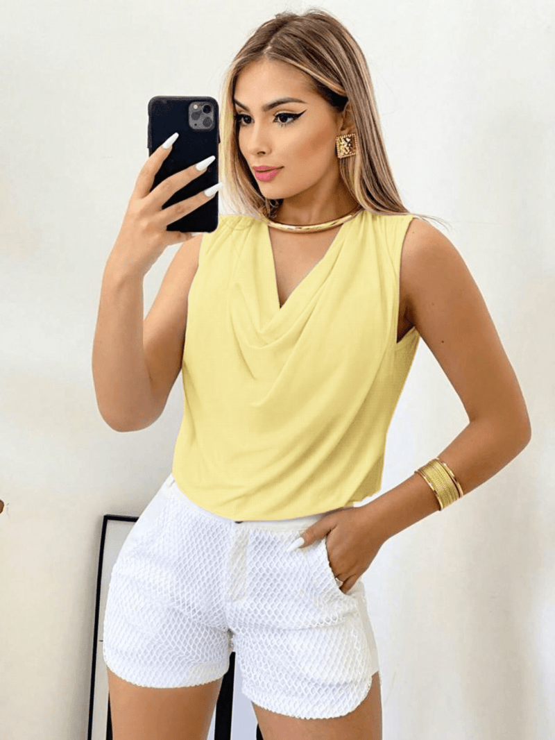 Blusa Regata Gola Boba Manga Elegante