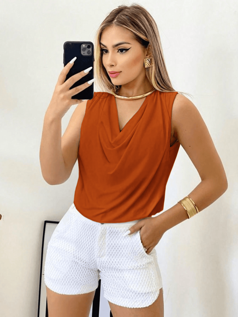 Blusa Regata Gola Boba Manga Elegante