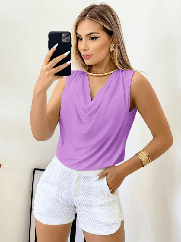 Blusa Regata Gola Boba Manga Elegante