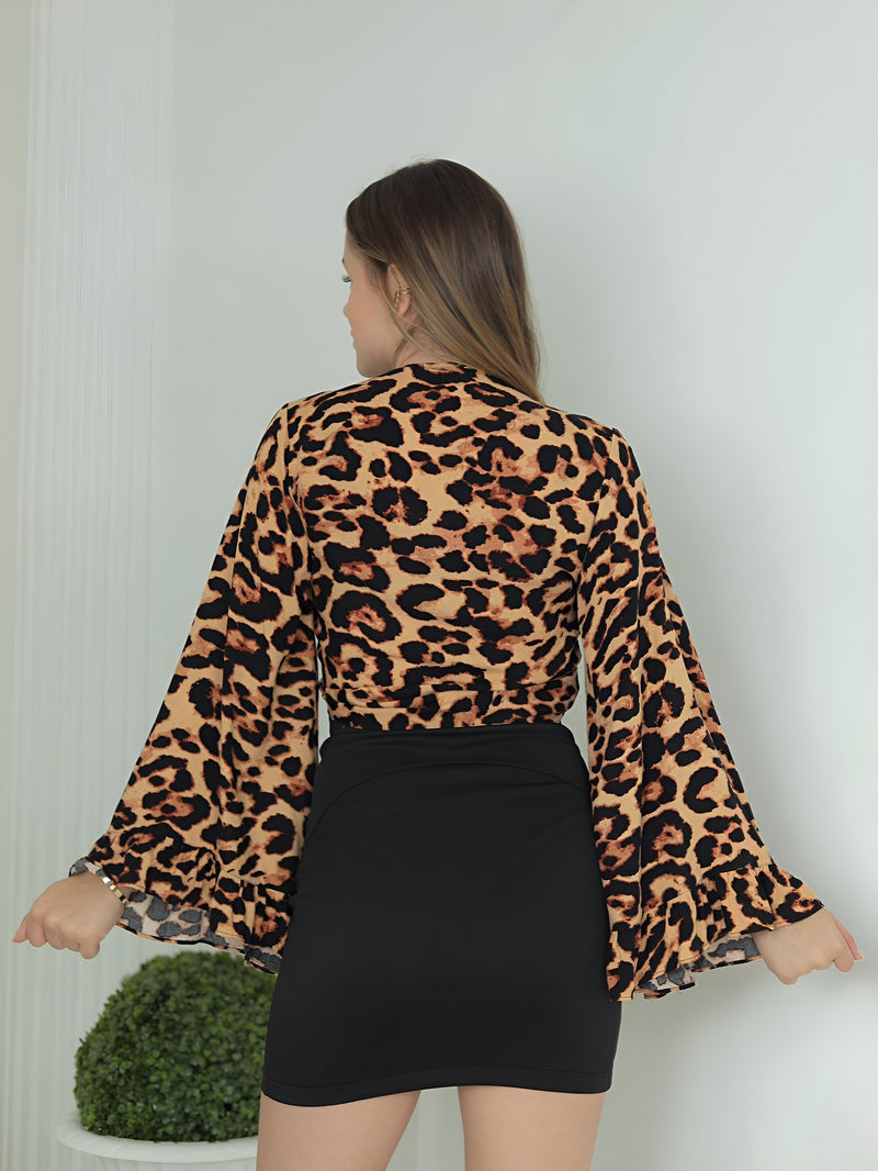 Blusa Cropped Flery com Amarração e Babado